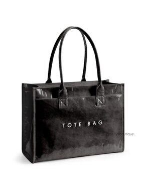 PVC Kraft Paper Tote Bag Large Laptop Shoulder Handbag Waterproof